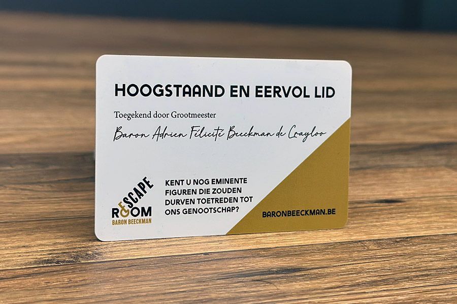 lidkaart voor escape room Baron Beeckmand in Diest